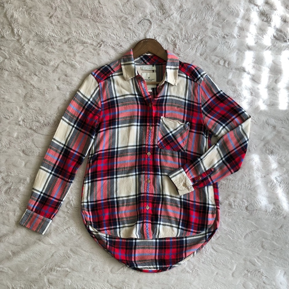 American Eagle Boyfriend Fit Plaid Flannel